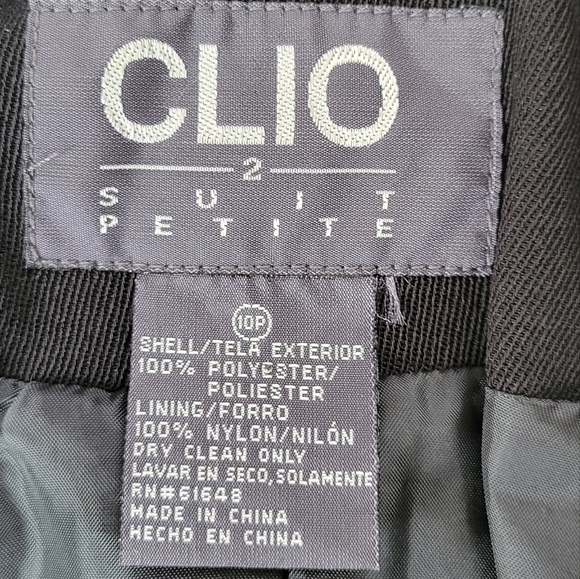 Vintage Black Clio Blazer Double Breasted Short Lightweight Military Pea Coat 10 - Picture 8 of 8